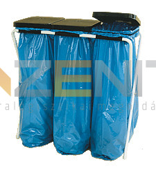 Műanyagfedelű zsákállvány 3×70 literes hulladékgyűjtő zsákhoz