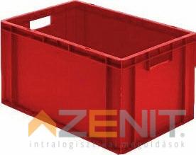 Műanyag szállítóláda 600×400×320 mm piros színben