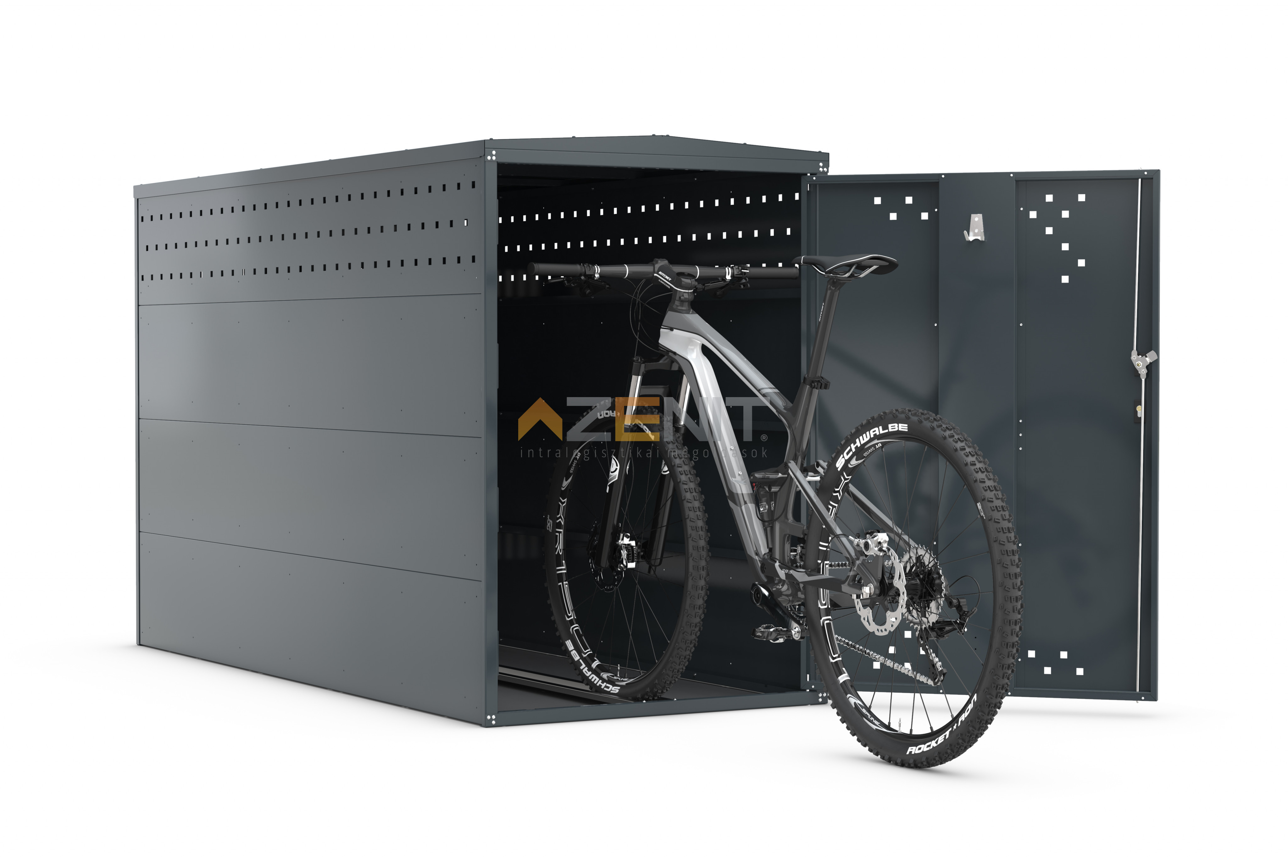 Kerékpártartó BIKEBOX 1 típus komplett 850×2050×1250 mm RAL 7016 festett